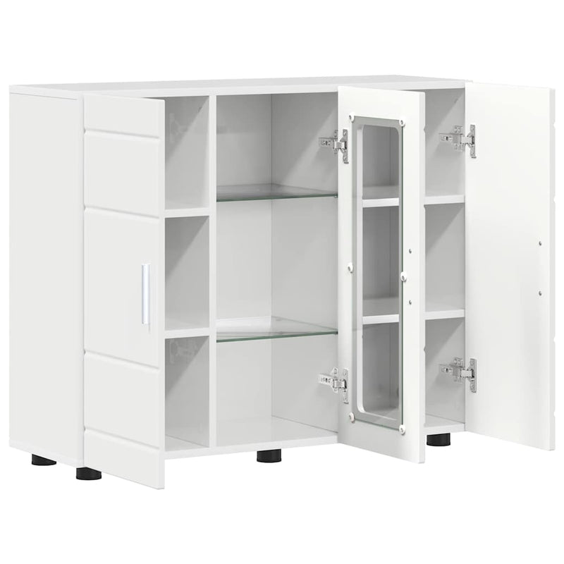 vidaXL Széf polcokkal Magasfényű fehér 55.5 x 29 x 100 cm Faanyag