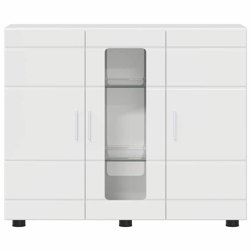 vidaXL Széf polcokkal Magasfényű fehér 55.5 x 29 x 100 cm Faanyag