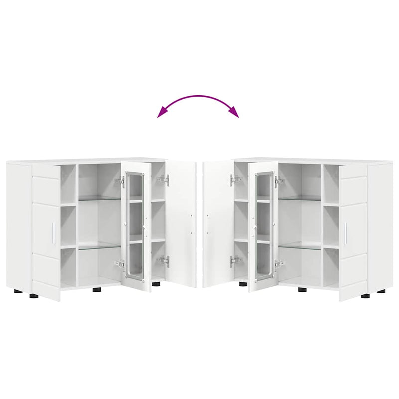 vidaXL Széf polcokkal Magasfényű fehér 55.5 x 29 x 100 cm Faanyag