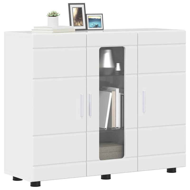vidaXL Széf polcokkal Magasfényű fehér 55.5 x 29 x 100 cm Faanyag