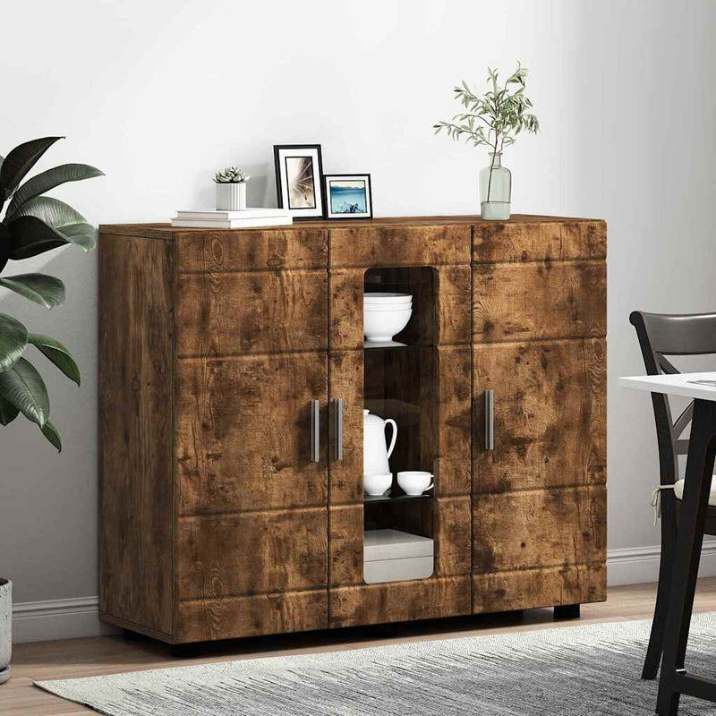 vidaXL Széf polcokkal ajtóval Füstölt tölgy 55.5 x 29 x 100 cm Faanyag