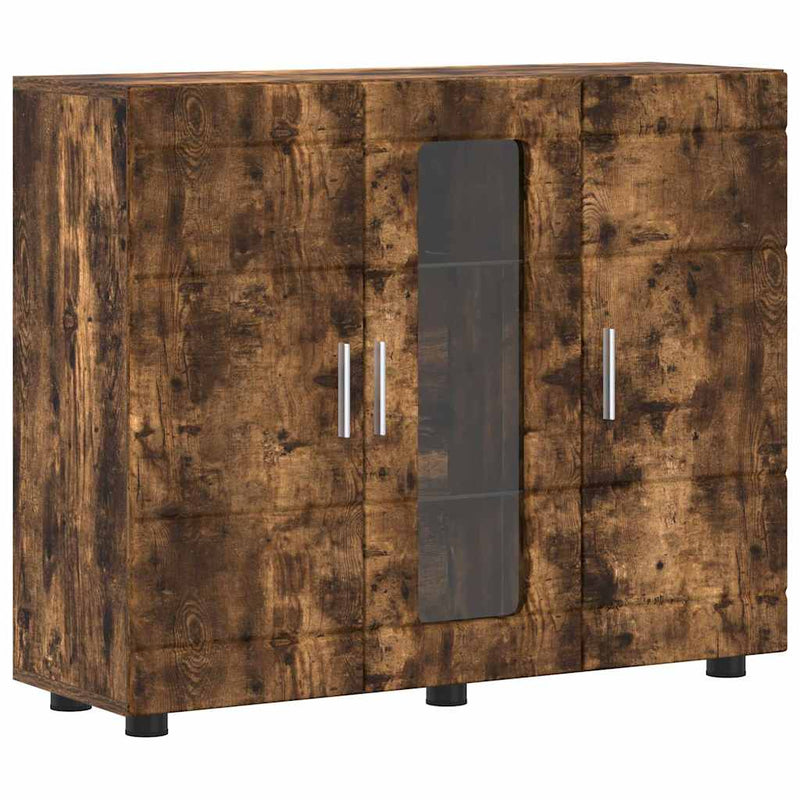 vidaXL Széf polcokkal ajtóval Füstölt tölgy 55.5 x 29 x 100 cm Faanyag
