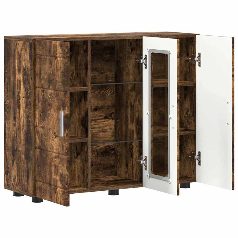 vidaXL Széf polcokkal ajtóval Füstölt tölgy 55.5 x 29 x 100 cm Faanyag