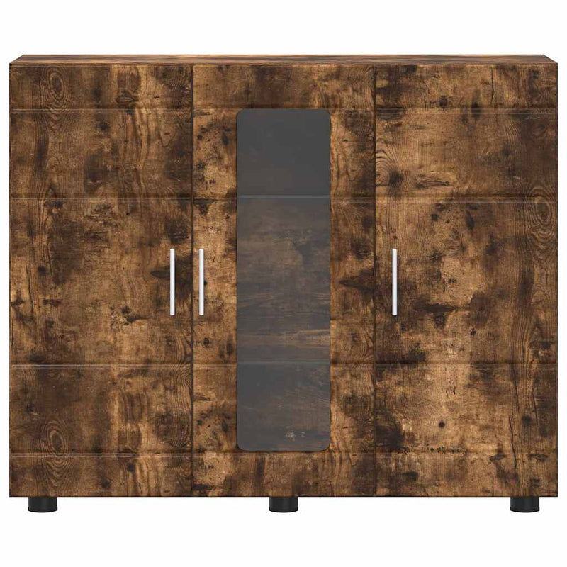 vidaXL Széf polcokkal ajtóval Füstölt tölgy 55.5 x 29 x 100 cm Faanyag