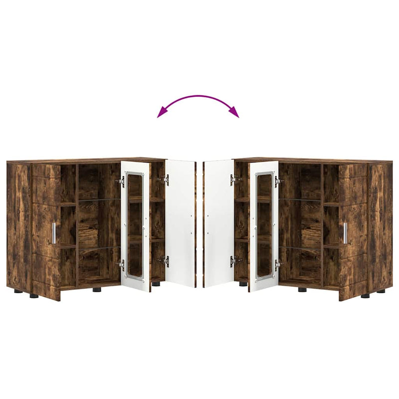vidaXL Széf polcokkal ajtóval Füstölt tölgy 55.5 x 29 x 100 cm Faanyag