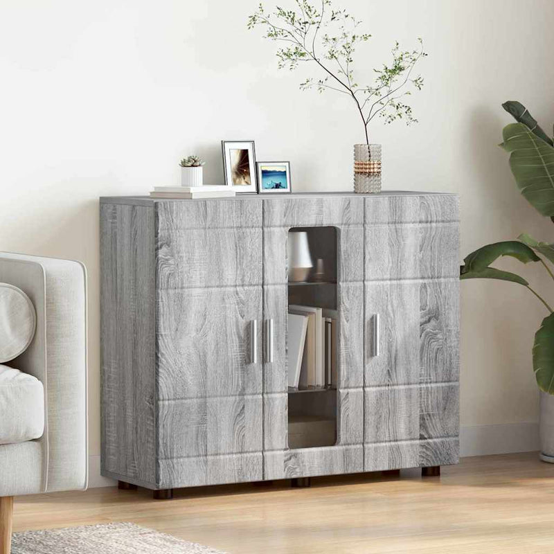vidaXL Széf polcokkal ajtóval Szürke sonoma 55.5 x 29 x 100 cm Faanyag