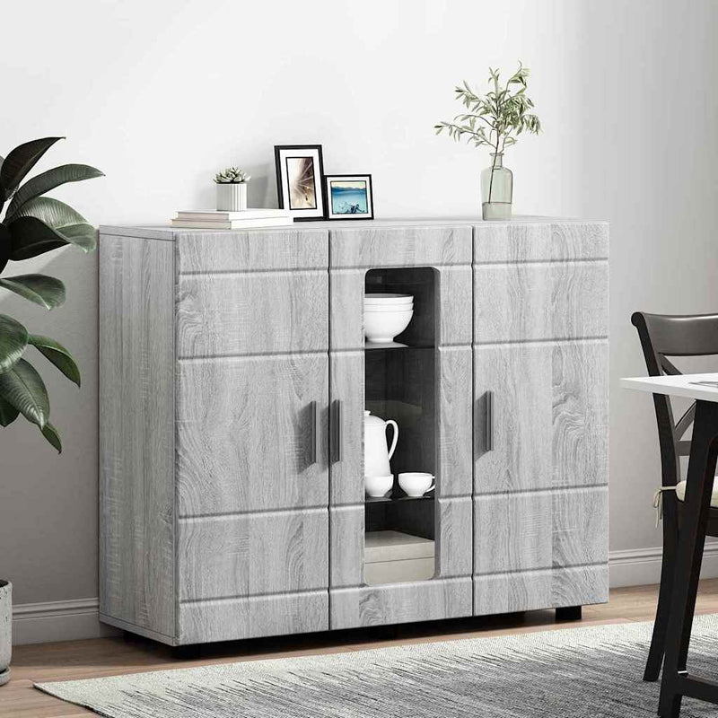 vidaXL Széf polcokkal ajtóval Szürke sonoma 55.5 x 29 x 100 cm Faanyag
