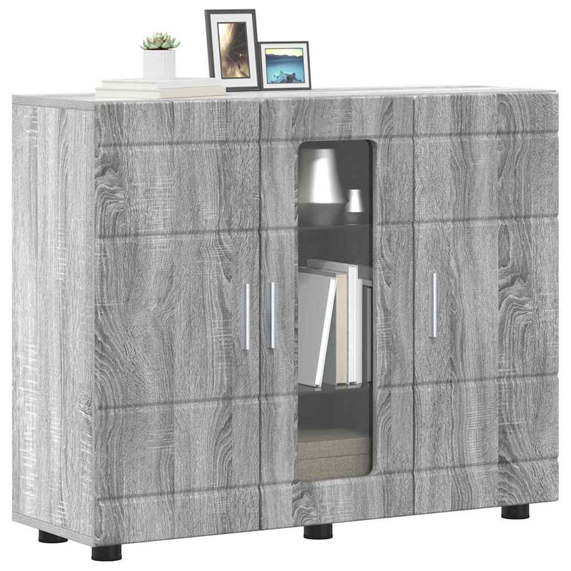 vidaXL Széf polcokkal ajtóval Szürke sonoma 55.5 x 29 x 100 cm Faanyag