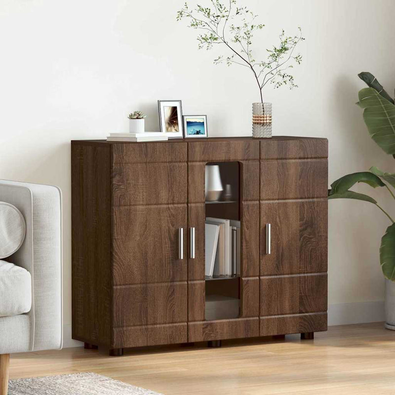 vidaXL Széf polcokkal tárolóval barna tölgy 55.5 x 29 x 100 cm Faanyag