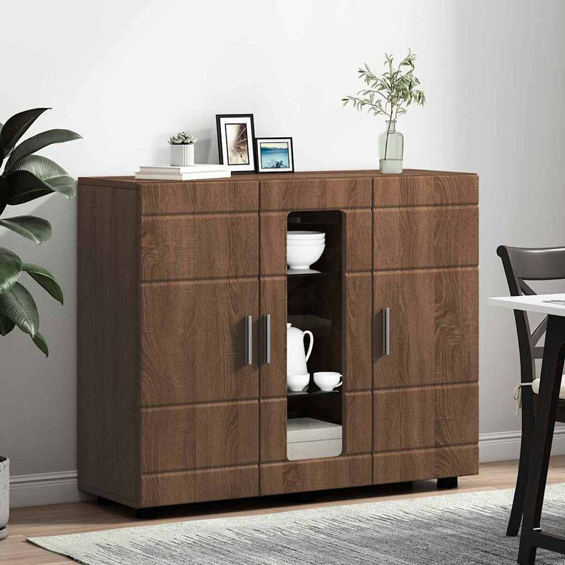 vidaXL Széf polcokkal tárolóval barna tölgy 55.5 x 29 x 100 cm Faanyag