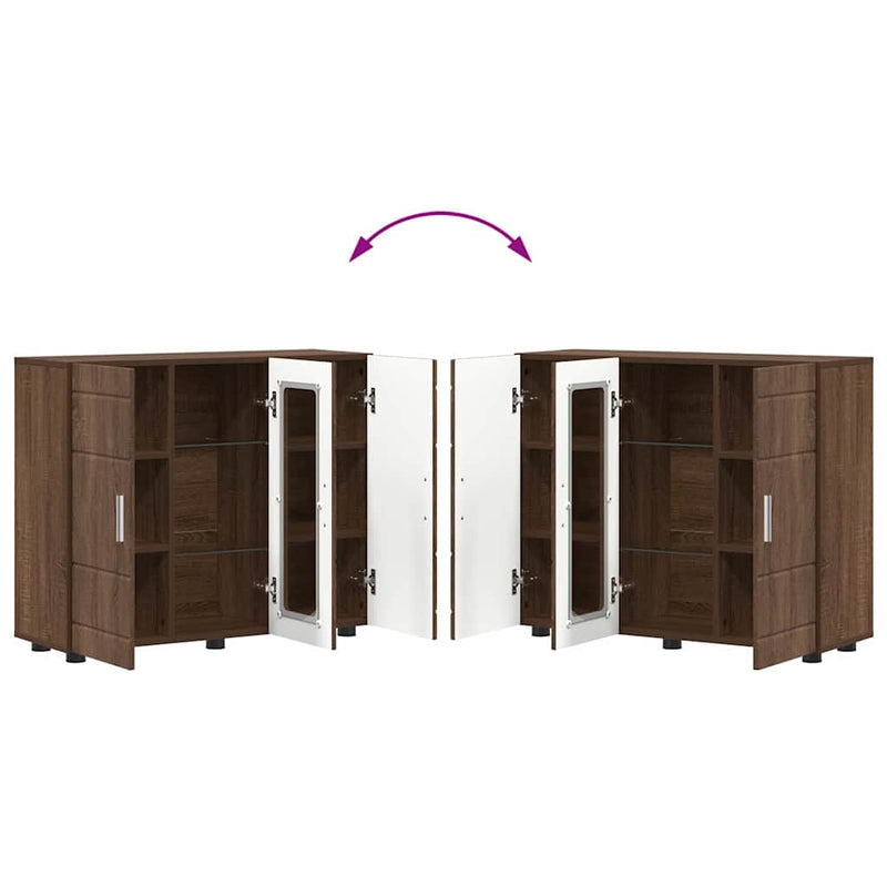 vidaXL Széf polcokkal tárolóval barna tölgy 55.5 x 29 x 100 cm Faanyag