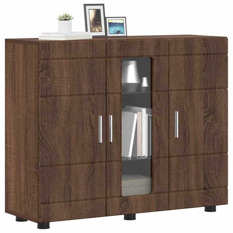 vidaXL Széf polcokkal tárolóval barna tölgy 55.5 x 29 x 100 cm Faanyag