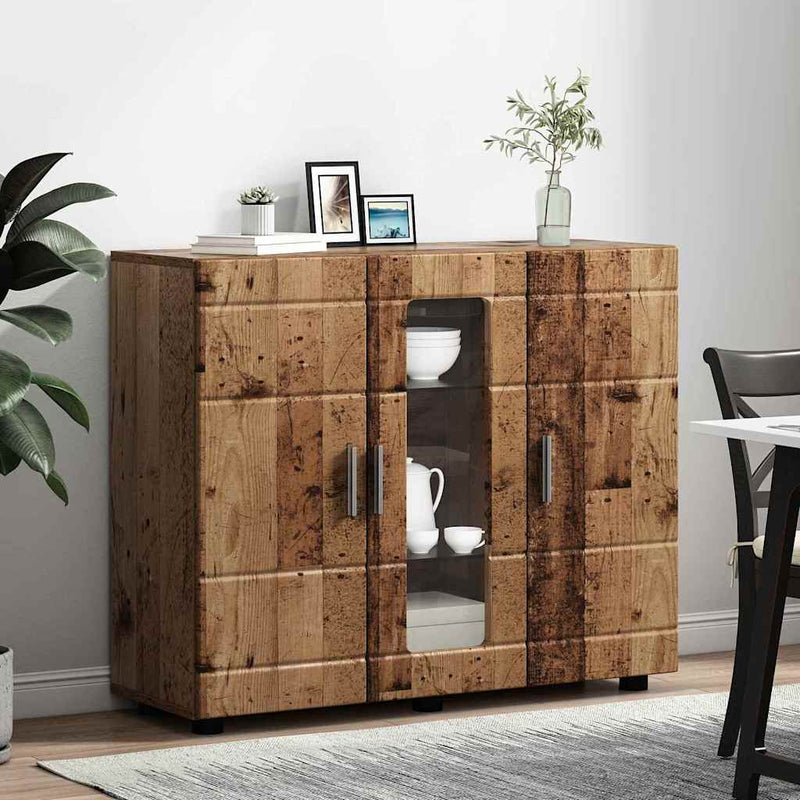 vidaXL Széf polcokkal tárolóval Régi fa 55.5 x 29 x 100 cm Faanyag
