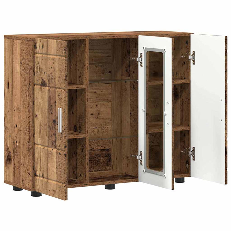 vidaXL Széf polcokkal tárolóval Régi fa 55.5 x 29 x 100 cm Faanyag