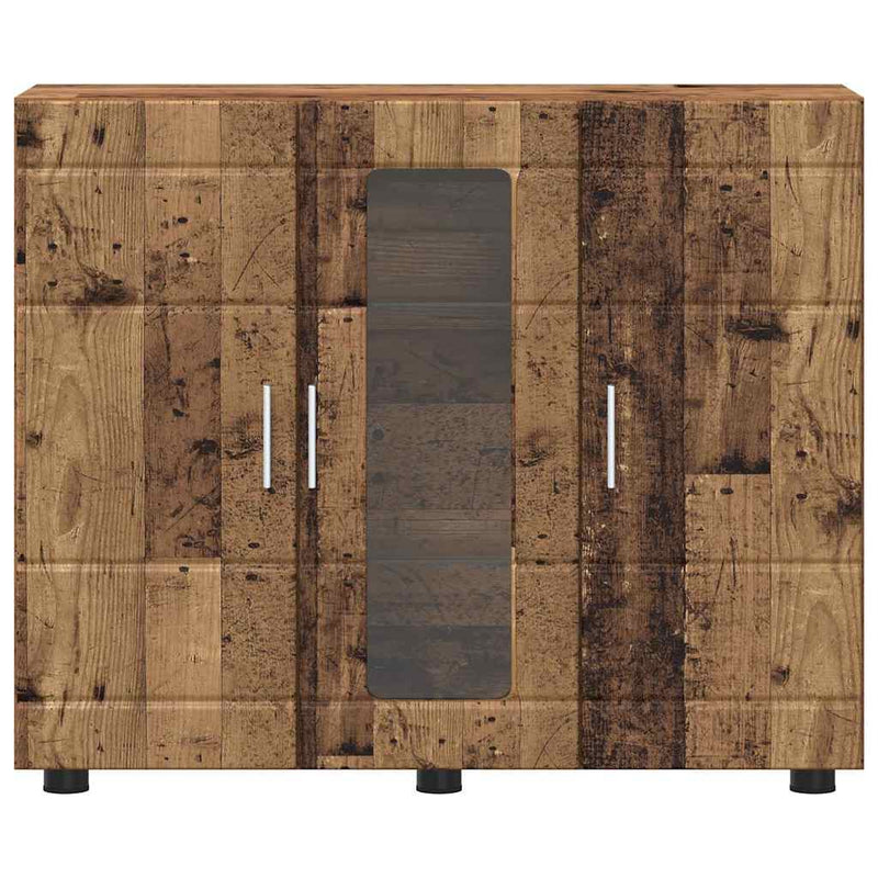 vidaXL Széf polcokkal tárolóval Régi fa 55.5 x 29 x 100 cm Faanyag