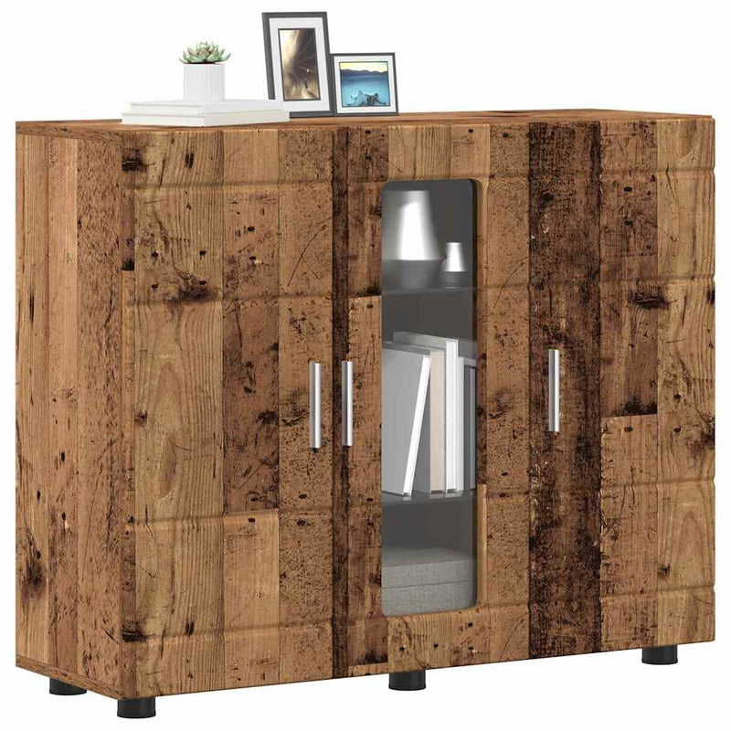 vidaXL Széf polcokkal tárolóval Régi fa 55.5 x 29 x 100 cm Faanyag