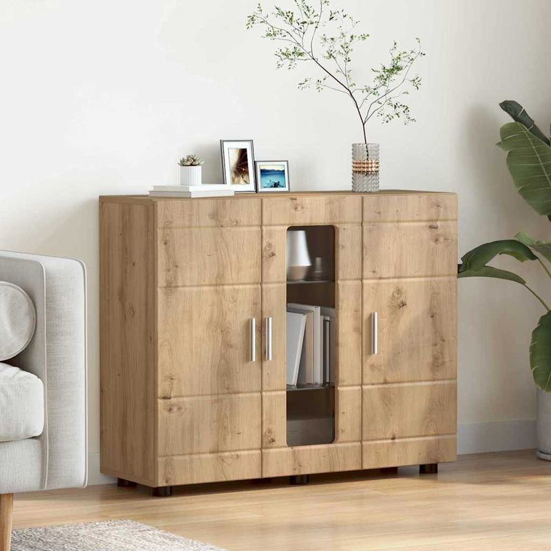 vidaXL Széf polcokkal kézműves tölgy 55.5 x 29 x 100 cm Faanyag
