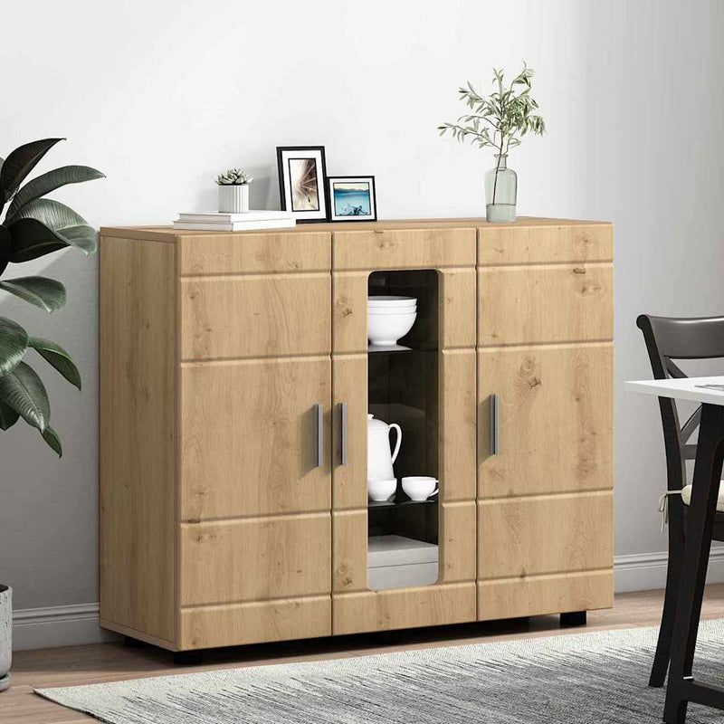 vidaXL Széf polcokkal kézműves tölgy 55.5 x 29 x 100 cm Faanyag