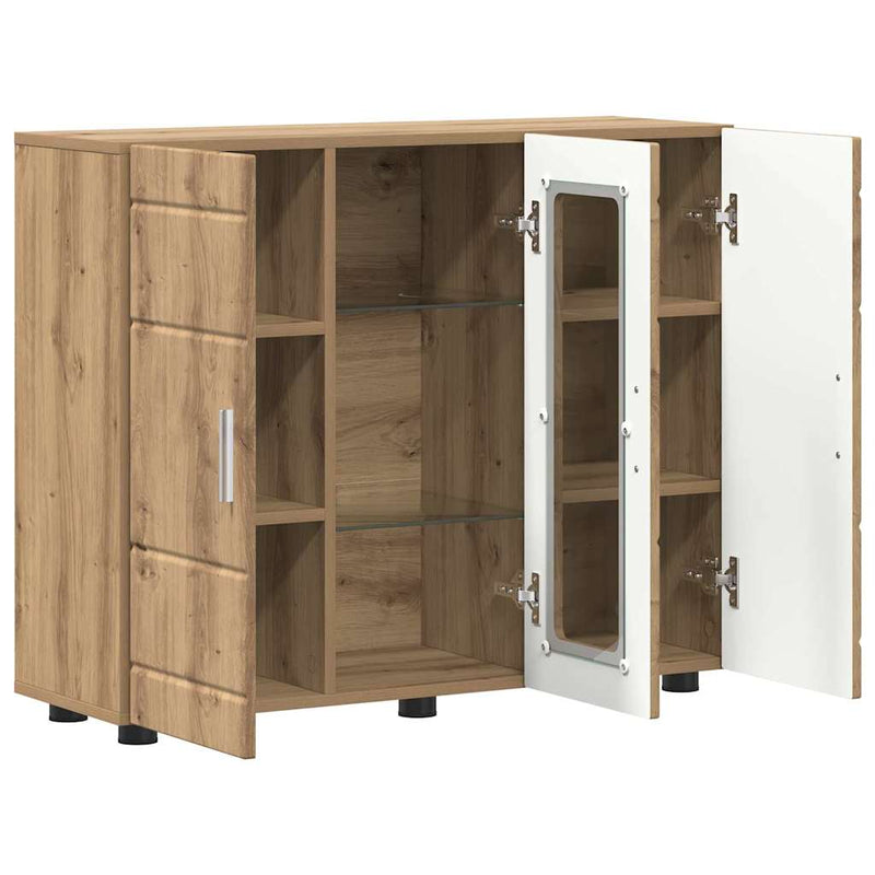 vidaXL Széf polcokkal kézműves tölgy 55.5 x 29 x 100 cm Faanyag