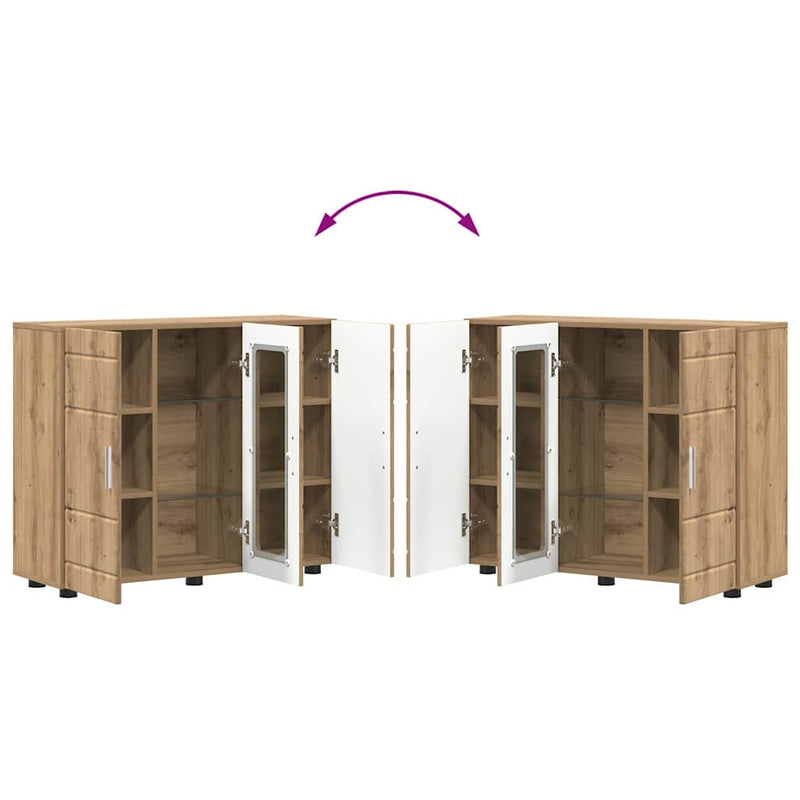 vidaXL Széf polcokkal kézműves tölgy 55.5 x 29 x 100 cm Faanyag