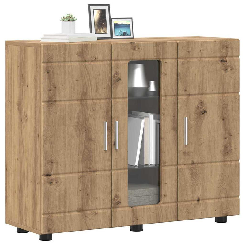 vidaXL Széf polcokkal kézműves tölgy 55.5 x 29 x 100 cm Faanyag