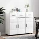 vidaXL Széf FLORIN 88,5 x 30,5 x 73 cm Magas Fényű Fehér Faanyag