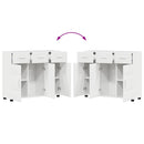 vidaXL Széf polcokkal Magas Fényű Fehér 88,5 x 30,5 x 73 cm Faanyag