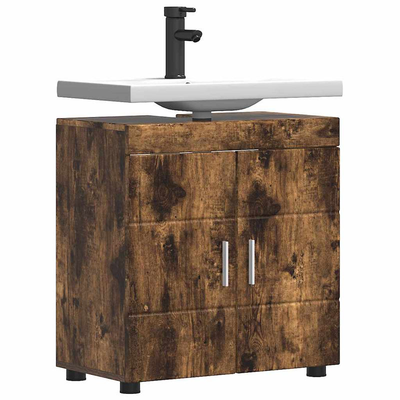 vidaXL Fürdőszoba mosdószekrény TULUM Füstölt tölgy 60 x 34 x 63 cm