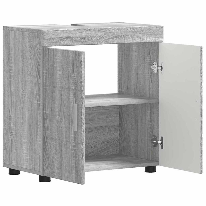 vidaXL Fürdőszoba mosdószekrény TULUM Szürke sonoma 60 x 34 x 63 cm