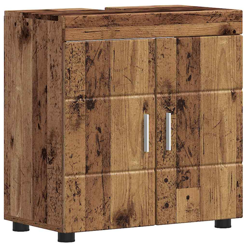 vidaXL Fürdőszoba mosdószekrény TULUM Régi fa 60 x 34 x 63 cm Faanyag