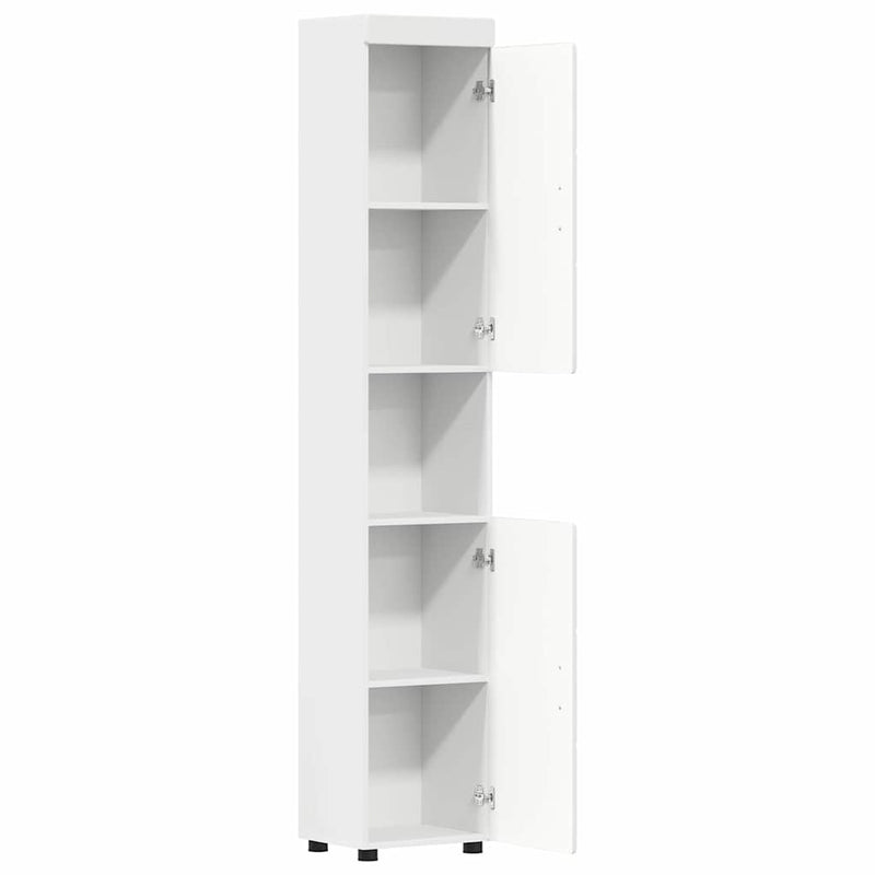 vidaXL Fürdőszoba Székény TULUM Fehér 37 x 31,5 x 203 cm Faanyag