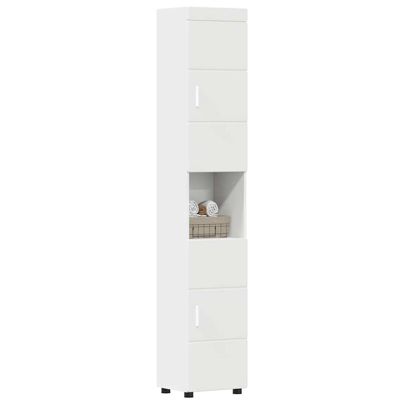 vidaXL Fürdőszoba Székény TULUM Fehér 37 x 31,5 x 203 cm Faanyag