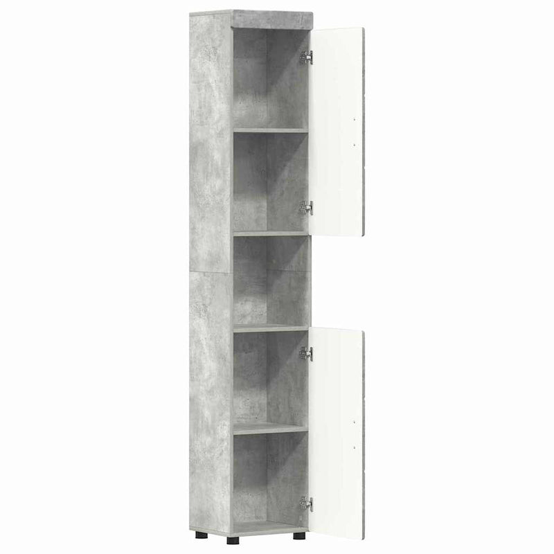 vidaXL Fürdőszoba Székény TULUM Beton szürke 37 x 31,5 x 203 cm