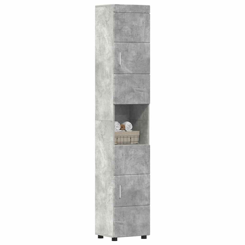 vidaXL Fürdőszoba Székény TULUM Beton szürke 37 x 31,5 x 203 cm