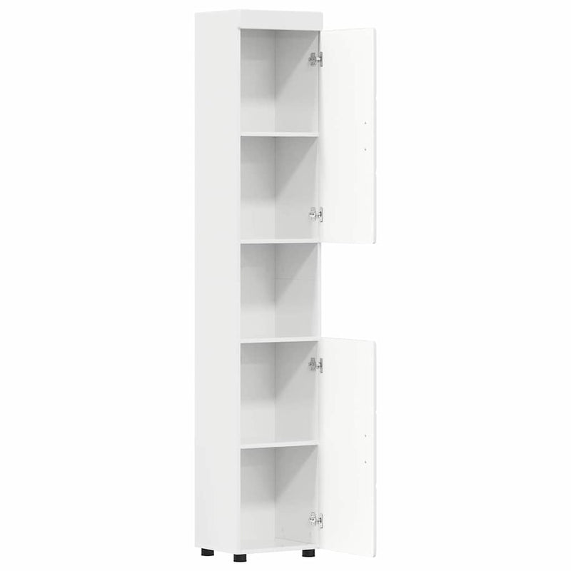 vidaXL Fürdőszoba Székény TULUM Magasfényű fehér 37 x 31,5 x 203 cm