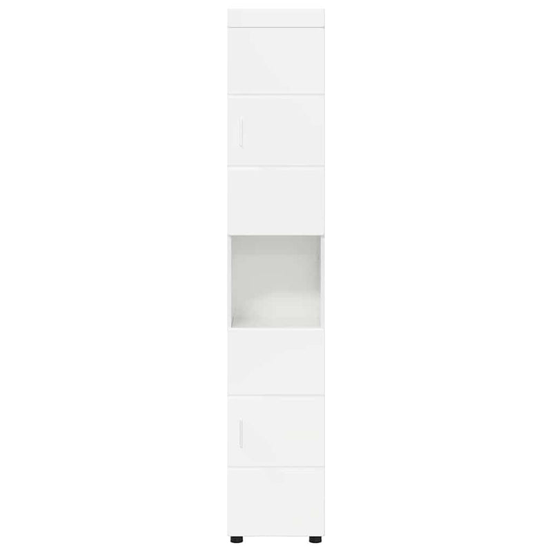 vidaXL Fürdőszoba Székény TULUM Magasfényű fehér 37 x 31,5 x 203 cm