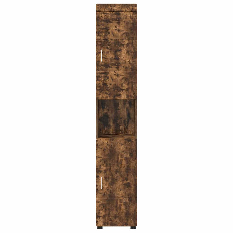 vidaXL Fürdőszoba Székény TULUM Füstölt tölgy 37 x 31,5 x 203 cm