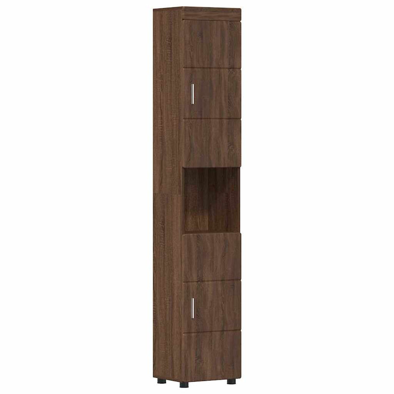 vidaXL Fürdőszoba Székény TULUM barna tölgy 37 x 31,5 x 203 cm Faanyag