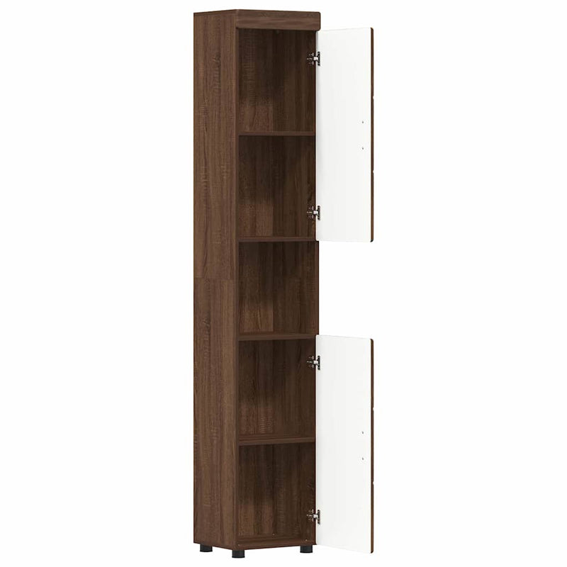 vidaXL Fürdőszoba Székény TULUM barna tölgy 37 x 31,5 x 203 cm Faanyag