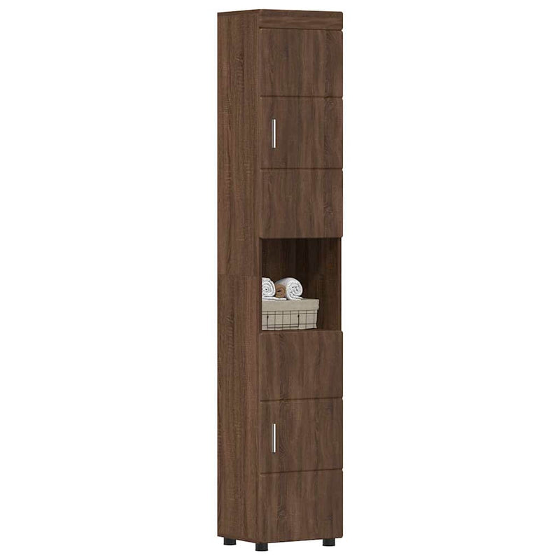 vidaXL Fürdőszoba Székény TULUM barna tölgy 37 x 31,5 x 203 cm Faanyag