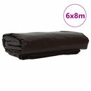 vidaXL Ponyva 650g / m² Barna 6 x 8 m Vászon PVC bevonattal