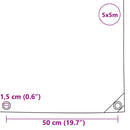 vidaXL Ponyva 650g / m² Bézs 5 x 5 m Vászon PVC bevonattal