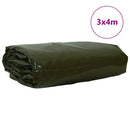 vidaXL Ponyva 650g / m² Olajzöld 3 x 4 m Vászon PVC bevonattal
