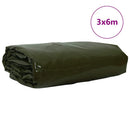 vidaXL Ponyva 650g / m² Olajzöld 3 x 6 m Vászon PVC bevonattal