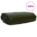 vidaXL Ponyva 650g / m² Olajzöld 4 x 8 m Vászon PVC bevonattal