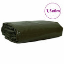 vidaXL Ponyva 650g / m² Olajzöld 1,5 x 6 m Vászon PVC bevonattal