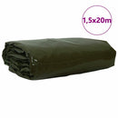 vidaXL Ponyva 650g / m² Olajzöld 1,5 x 20 m Vászon PVC bevonattal