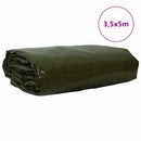 vidaXL Ponyva 650g / m² Olajzöld 3,5 x 5 m Vászon PVC bevonattal