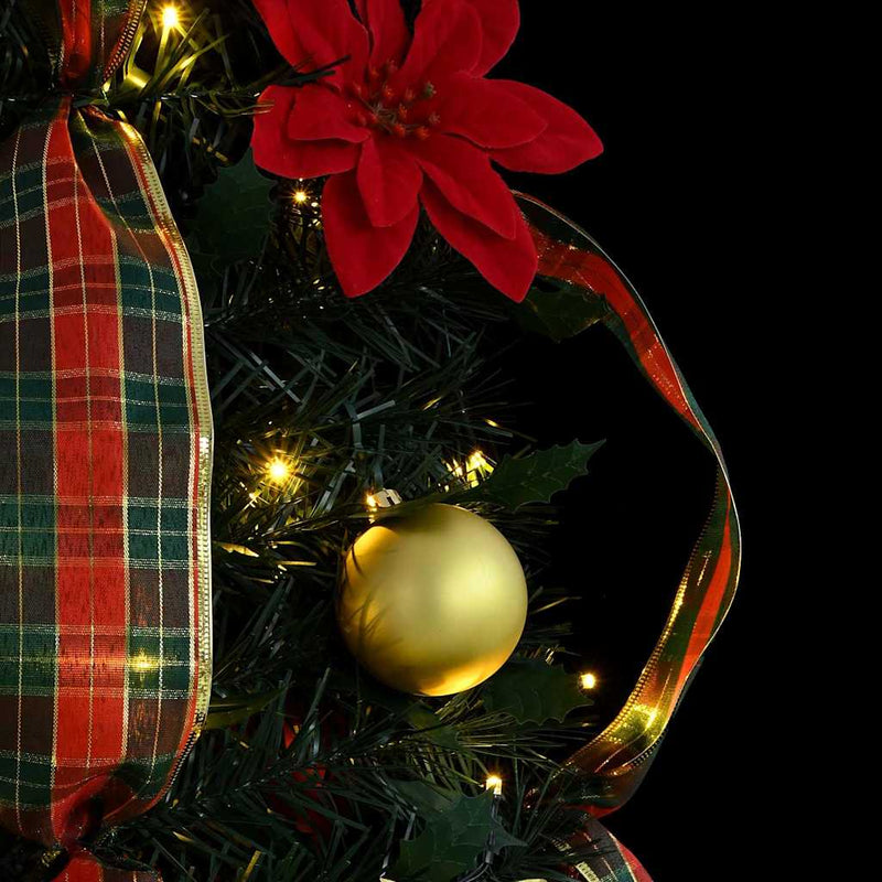 vidaXL Mű karácsonyfa 50 LED-del állvánnyal Zöld 120 cm PVC