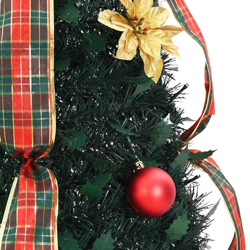 vidaXL Mű karácsonyfa 100 LED-del állvánnyal Zöld 150 cm PVC